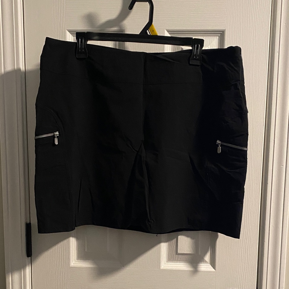 Black Skort with Zipper Pockets